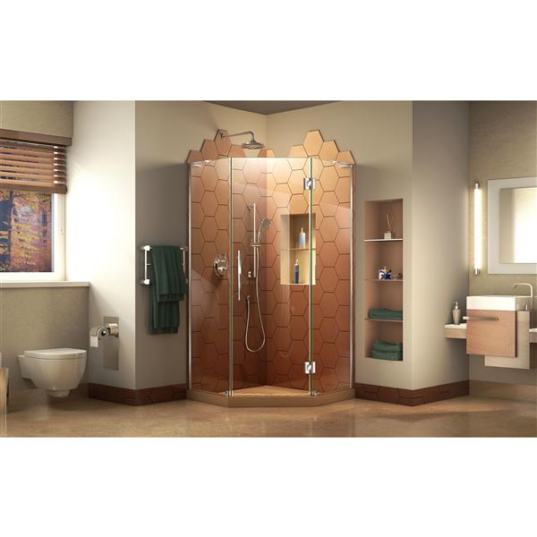 Porte de douche Prism Plus, 34 po x 72 po, chrome