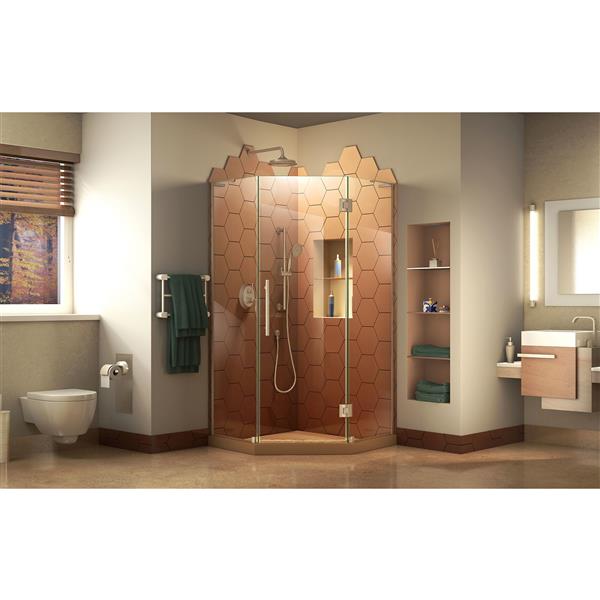 Porte de douche Prism Plus, 34 po x 72 po, nickel