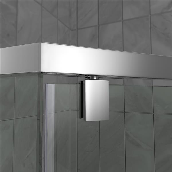 DreamLine Prism Pivot Shower Door - 34.13-in x 72-in - Nickel