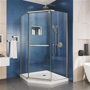 DreamLine Prism Pivot Shower Door - 34.13-in x 72-in - Nickel