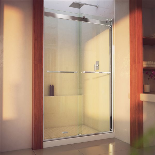 Porte de douche coulissante Essence-H par DreamLine 60 po x 76 po nickel