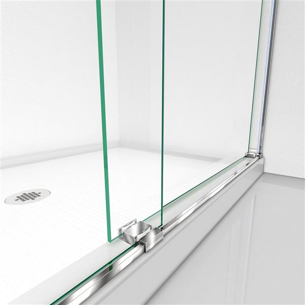 DreamLine Essence 60-in x 76-in Nickel Sliding Shower Door