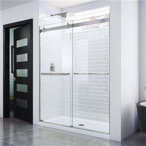 DreamLine Essence Sliding Shower Door - 60-in x 76-in - Nickel