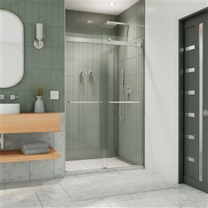 DreamLine Essence Sliding Shower Door - 48-in x 76-in - Nickel