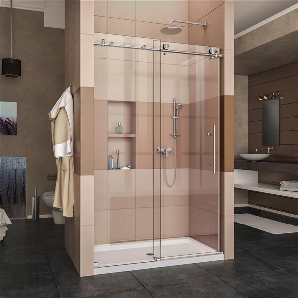 DreamLine EnigmaX Shower Door 48in Stainless steel SHDR61487610