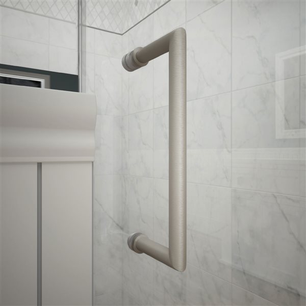 DreamLine Elegance Pivot Shower Door - 34.25-in x 72-in - Nickel