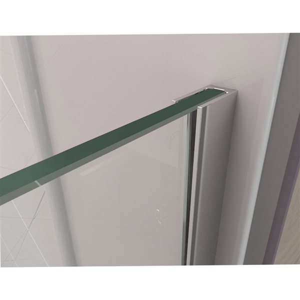 DreamLine Linea 34-in x 72-in Nickel Fixed Shower Door