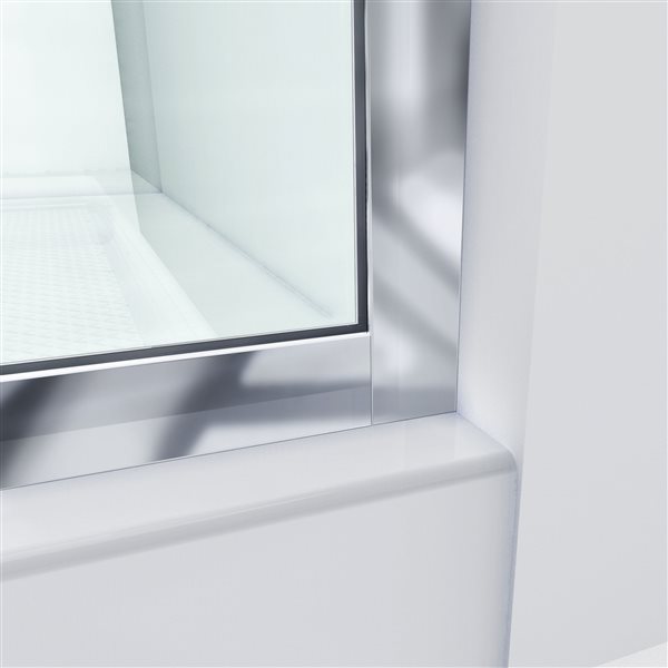 DreamLine Linea 34-in x 72-in Nickel Fixed Shower Door