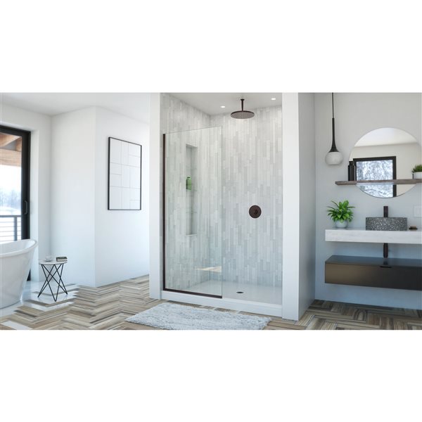 DreamLine Linea Fixed Shower Door - 34-in x 72-in - Bronze