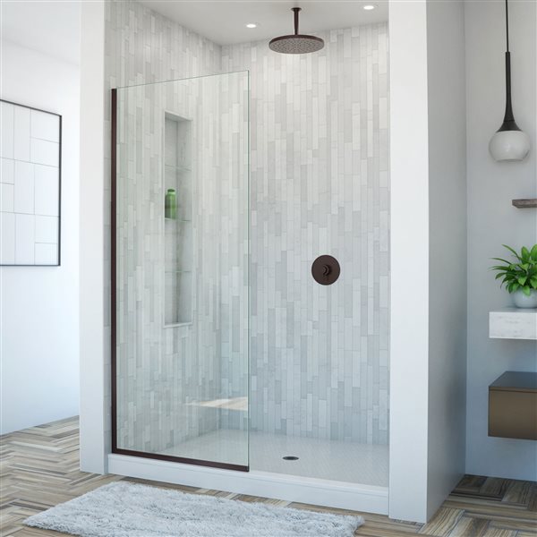 DreamLine Linea Fixed Shower Door - 34-in x 72-in - Bronze