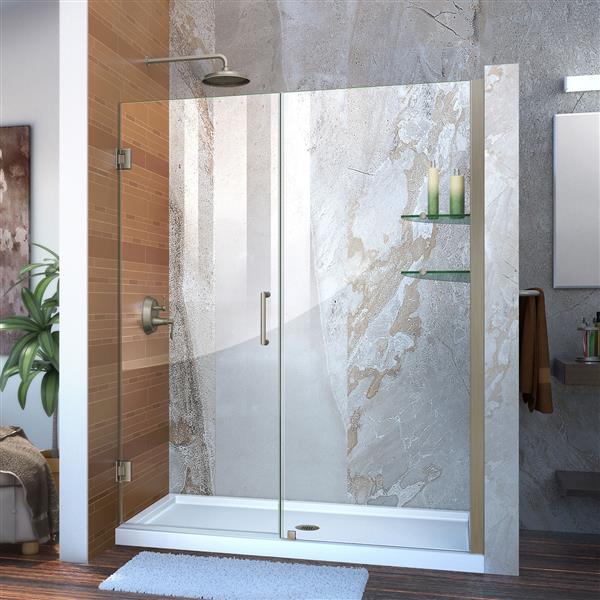 DreamLine Unidoor Shower Door - 59-in x 72-in - Nickel