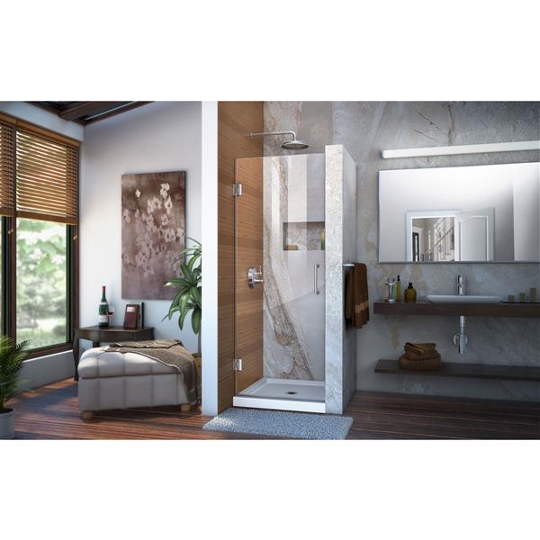 Porte de douche Unidoor, 30 po x 72 po, chrome