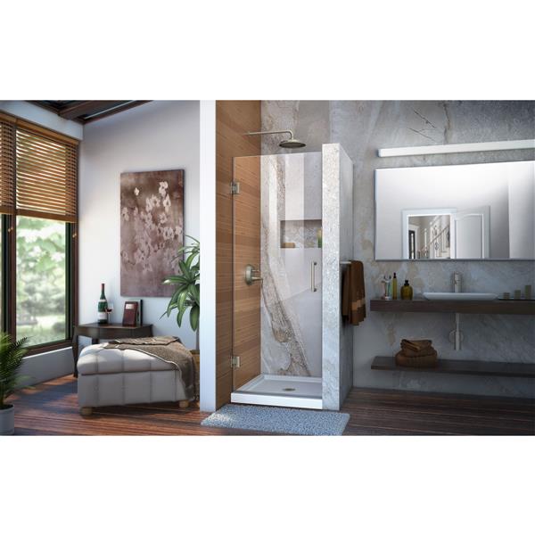 Porte de douche Unidoor, 30 po x 72 po, nickel