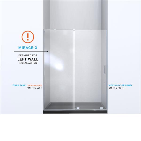 DreamLine Mirage-X Sliding Shower Door - 60-in - Nickel