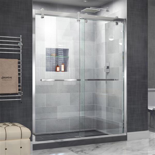 DreamLine Cavalier Shower Door - 60-in x 77.38-in - Stainless steel