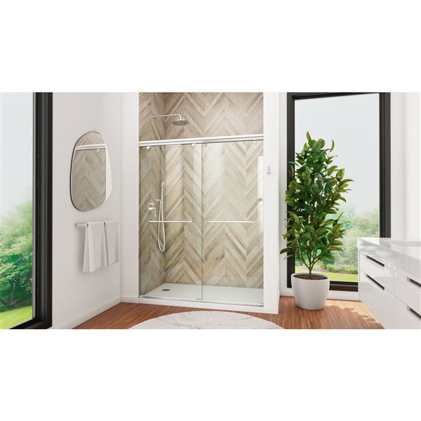 Charisma 56-60 x 76 Frameless 8mm Bypass Shower Door in Chrome
