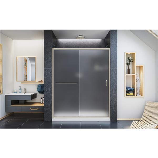 DreamLine Infinity-Z Sliding Shower Door - 60-in - Nickel