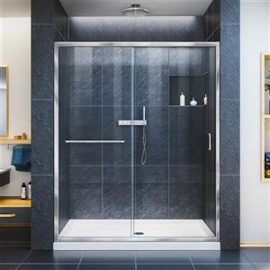 DreamLine Infinity-Z 60-in x 72-in Chrome Sliding Shower Door