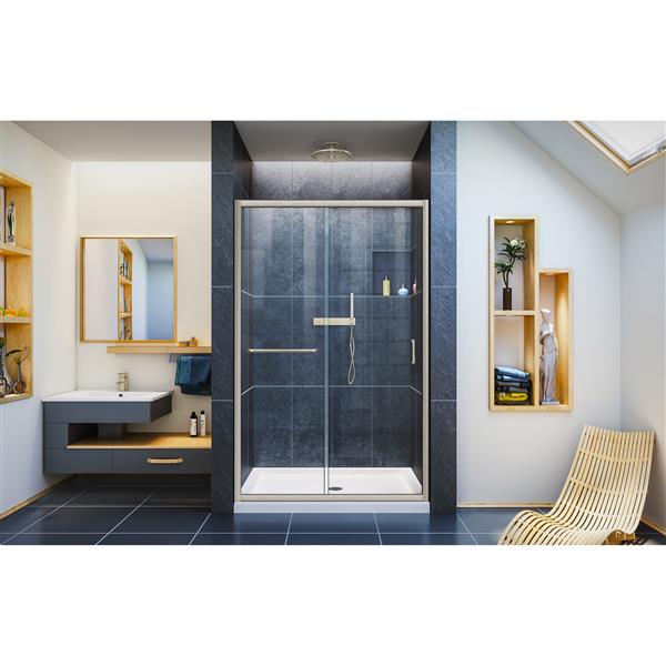 Porte de douche coulissante Infinity-Z, 48 po, nickel