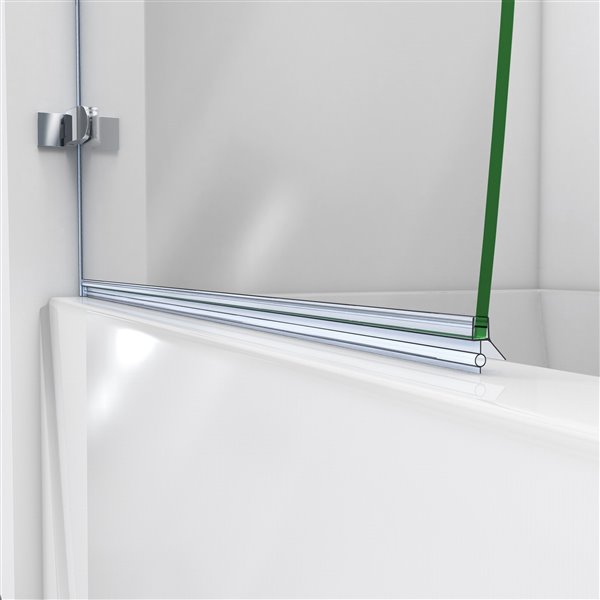 DreamLine Aqua Uno Shower Door - 34.31-in x 58-in - Glass - Chrome