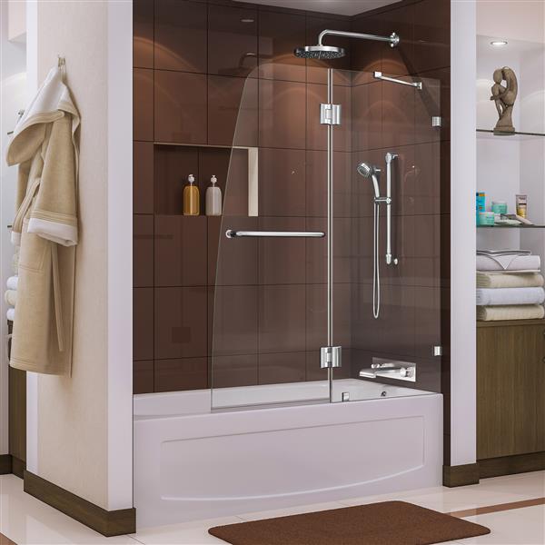 Dreamline Aqua Lux Shower Door 48 In X 58 In Glass Chrome