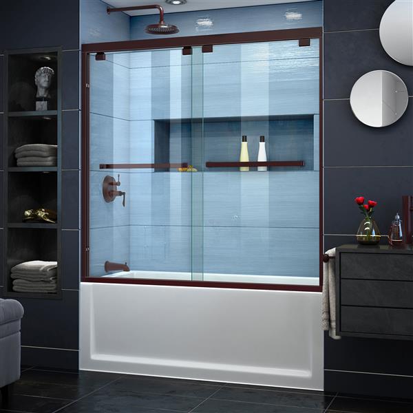 DreamLine Encore Shower Door - 60-in x 58-in - Glass - Bronze