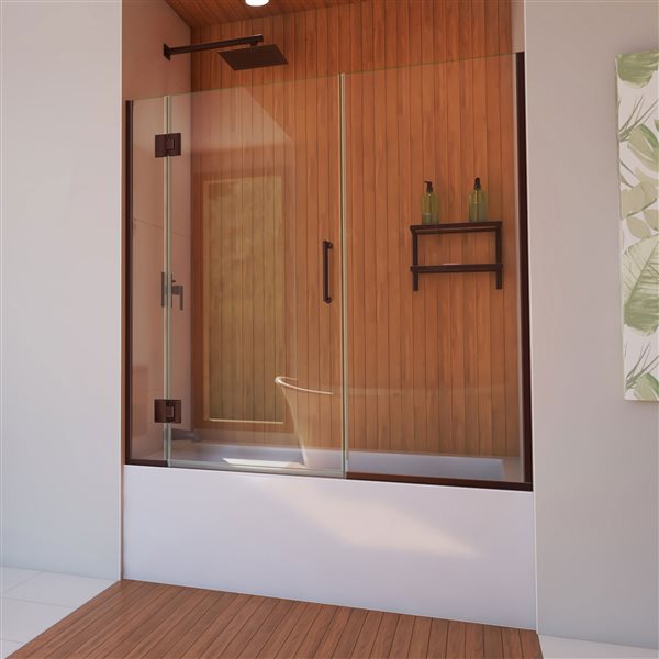 Unidoor X Shower Door 58 5 Glass Bronze