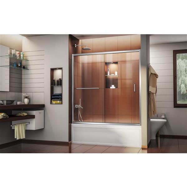 DreamLine Infinity-Z 56-60 po W Porte de baignoire - Chrome