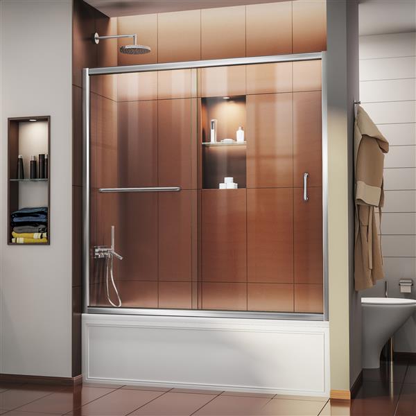 DreamLine Infinity-Z 56-60 po W Porte de baignoire - Chrome