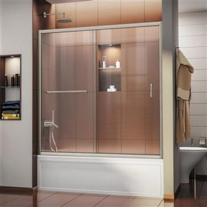 DreamLine Infinity-Z 60-in x 58-in Glass/Nickel Shower Door