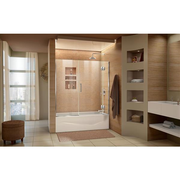 DreamLine Unidoor-X Shower Door - 58.5-in x 58-in - Glass - Chrome