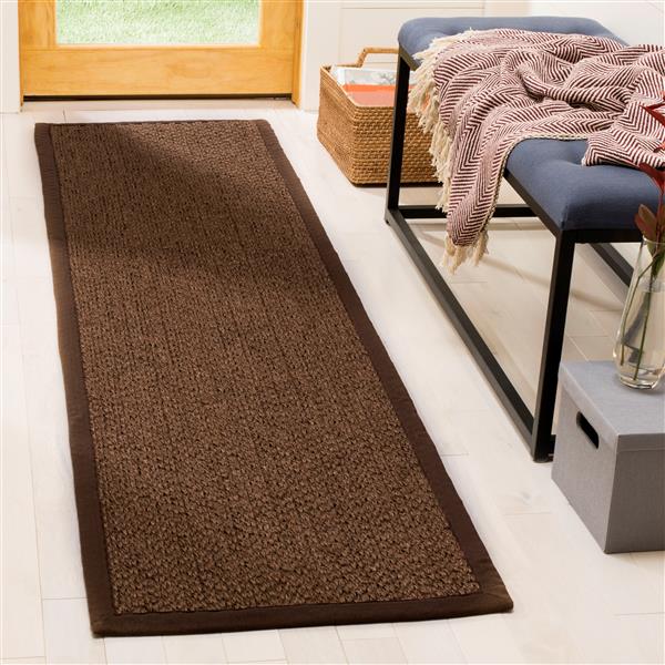 Safavieh Natural Fiber Solid Rug - 2-ft x 8-ft - Chocolate