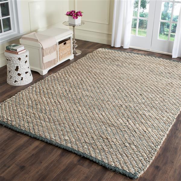 Safavieh Natural Fiber Solid Rug - 3-ft x 5-ft - Blue/Natural