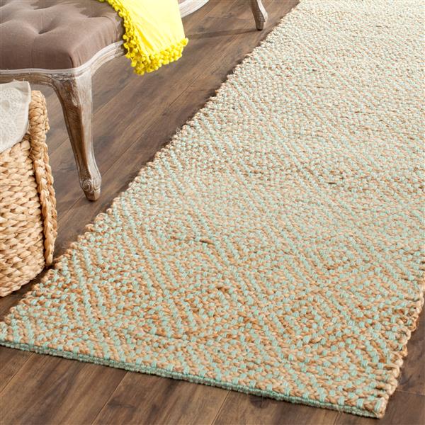 Safavieh Natural Fiber Solid Rug - 2-ft x 8-ft - Natural/Green