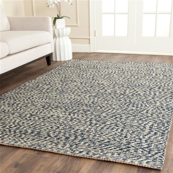 Safavieh Natural Fiber Solid Rug - 4-ft x 4-ft - Blue/Ivory