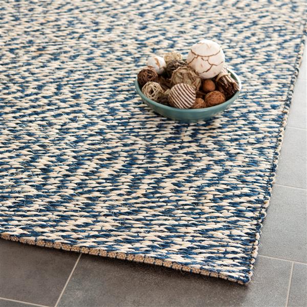 Safavieh Natural Fiber Solid Rug - 4-ft x 4-ft - Blue/Ivory