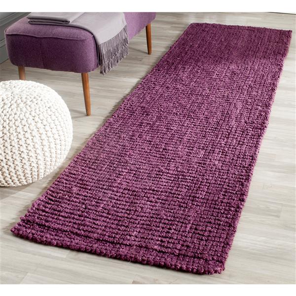 Safavieh Natural Fiber Solid Rug - 2-ft x 8-ft - Purple