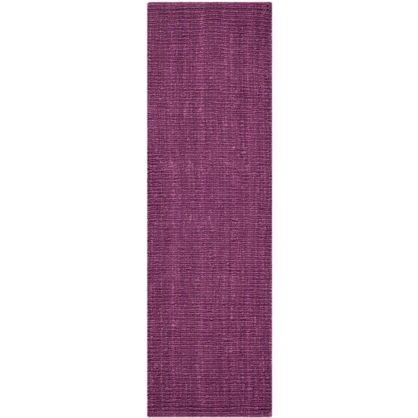 Safavieh Natural Fiber Solid Rug - 2-ft x 8-ft - Purple