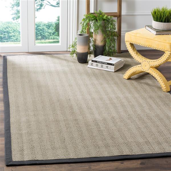 Safavieh Natural Fiber Border Rug - 4-ft x 6-ft - Brown/Gray