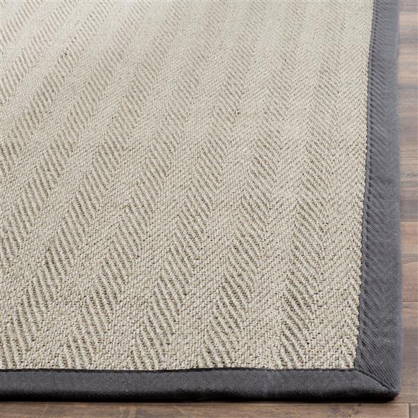 Safavieh Natural Fiber Border Rug - 4-ft x 6-ft - Brown/Gray