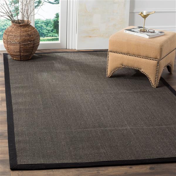 Safavieh Natural Fiber Border Rug - 4-ft x 6-ft - Charcoal