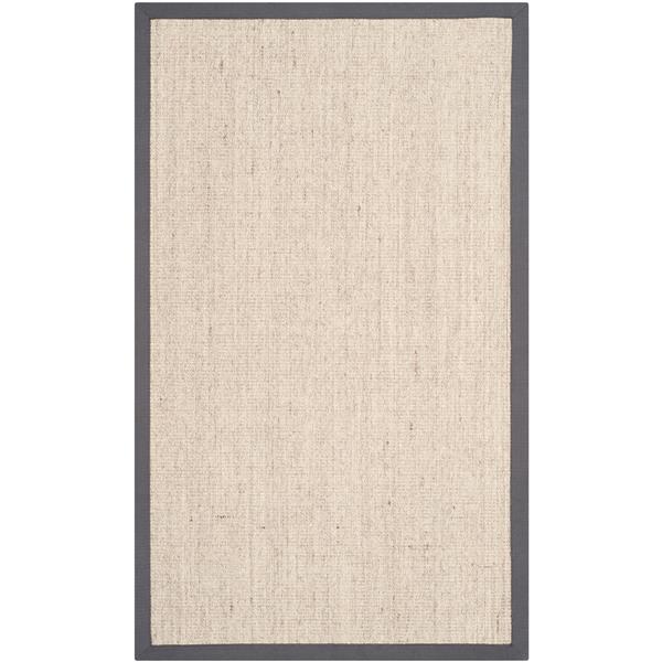 Safavieh Natural Fiber Border Rug - 4-ft x 6-ft - Marble/Gray