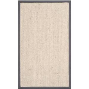 Safavieh Natural Fiber Border Rug - 4-ft x 6-ft - Marble/Gray