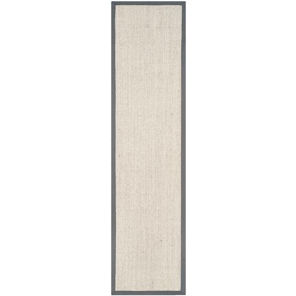 Safavieh Natural Fiber Border Rug - 2-ft x 8-ft - Marble/Gray