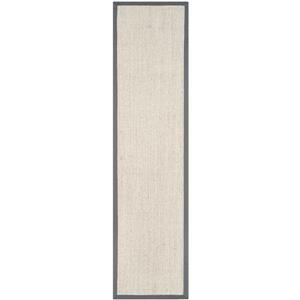 Safavieh Natural Fiber Border Rug - 2-ft x 8-ft - Marble/Gray