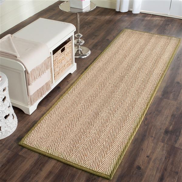 Safavieh Natural Fiber Solid Rug - 2-ft x 10-ft - Natural/Olive