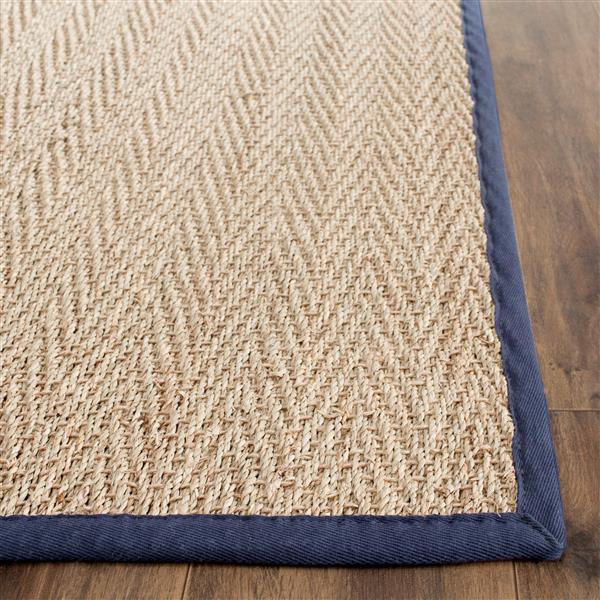 Safavieh Natural Fiber Solid Rug - 2-ft x 4-ft - Natural/Blue