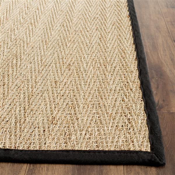 Safavieh Natural Fiber Solid Rug - 2-ft x 4-ft - Natural/Black