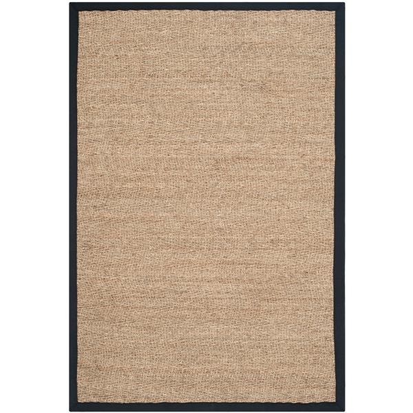 Safavieh Natural Fiber Solid Rug - 2-ft x 4-ft - Natural/Black