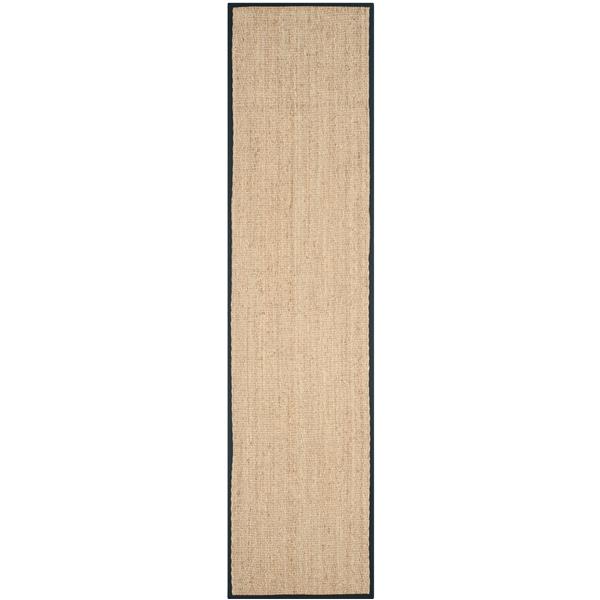 Safavieh Natural Fiber Solid Rug - 2-ft x 10-ft - Natural/Black